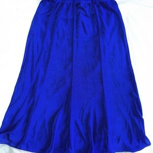 80s Vintage Vibrant Cobalt Blue Stretchy Midi Skirt